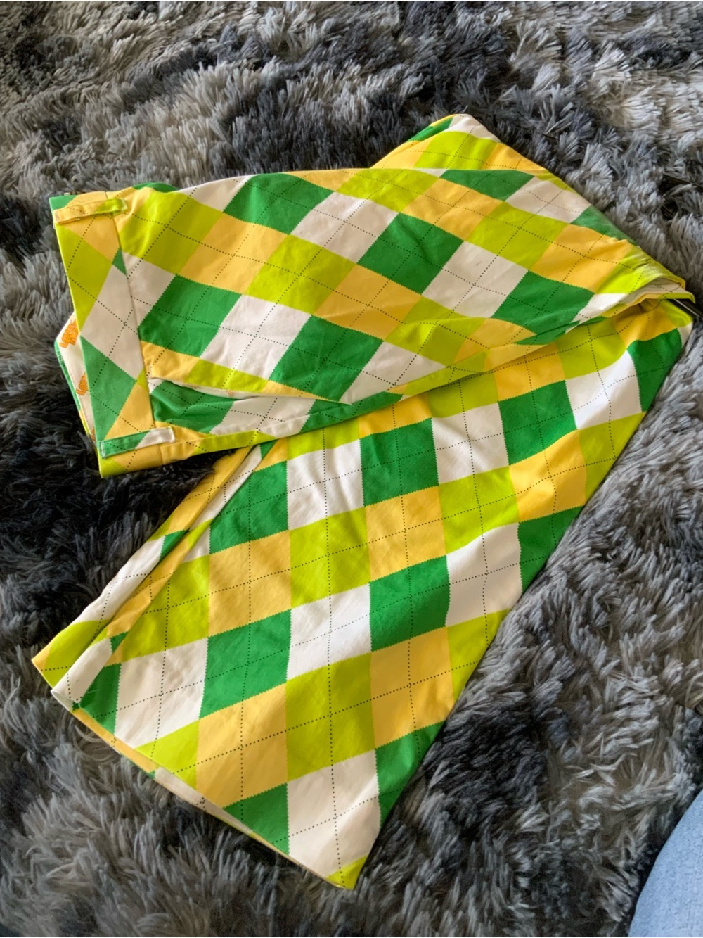 Men's Loudmouth Argyle Golf Pants - Green & Yellow “A Tisket”